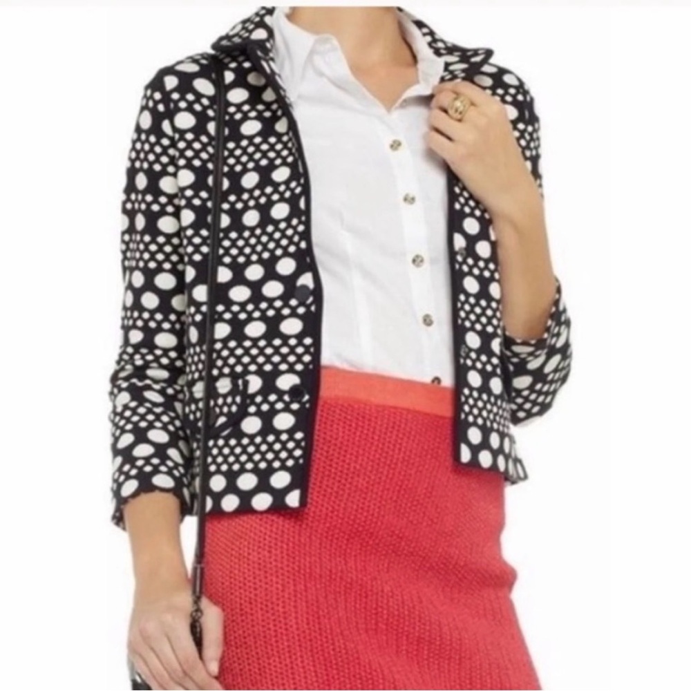 Tory Burch Elijah Polka Dot Knit Blazer – Size Small